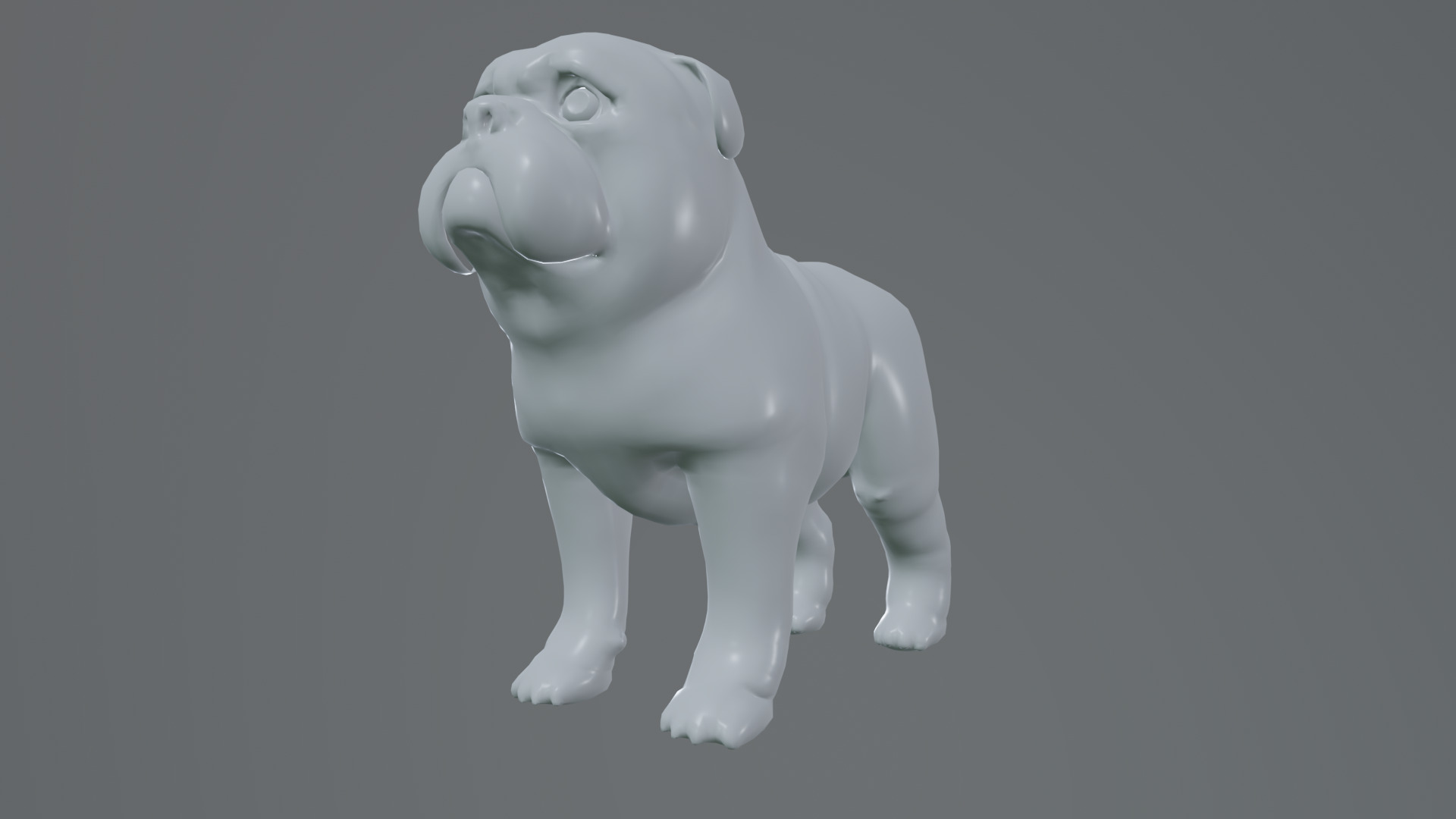 small dog bulldog  rig  high-poly  textured 3D model_16