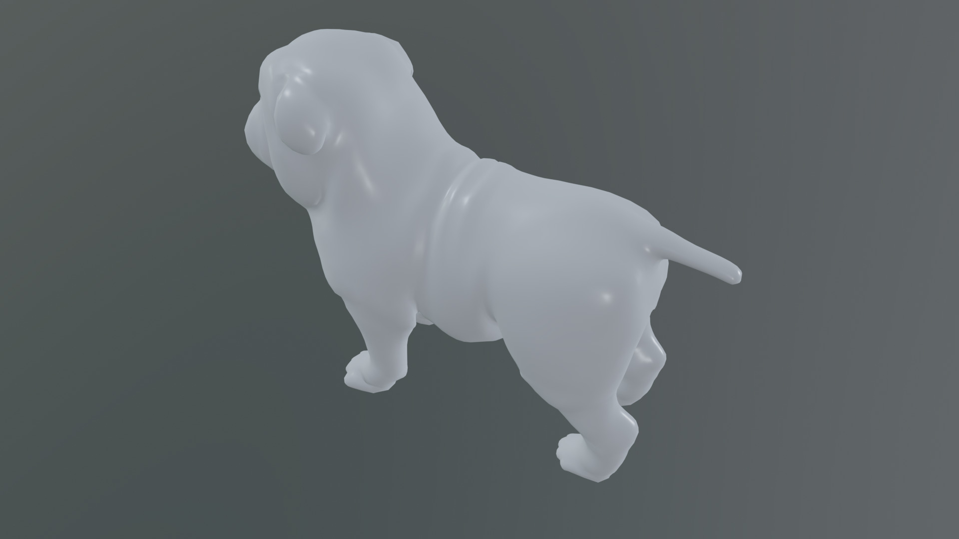 small dog bulldog  rig  high-poly  textured 3D model_17