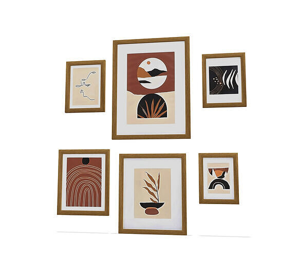 Ornamental Frames Low-poly 3D model
