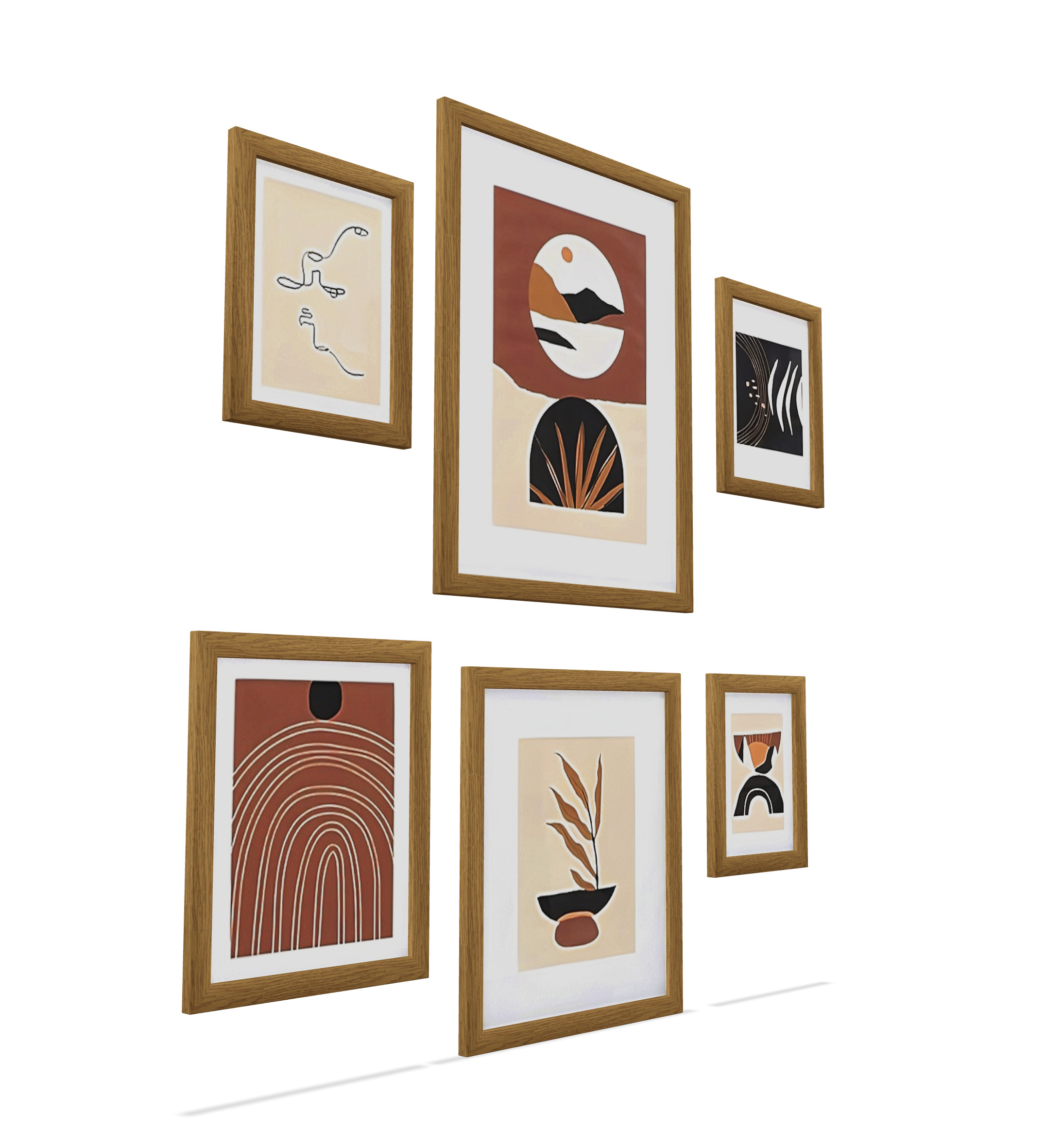 Ornamental Frames Low-poly 3D model_1