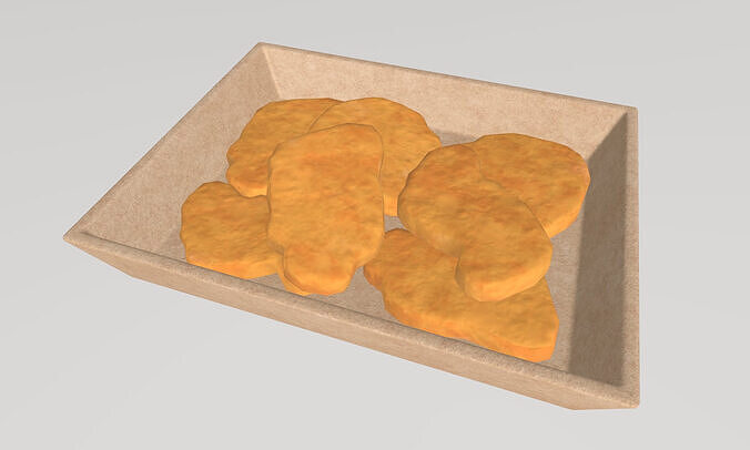 Stylized Low-Poly Chicken Nuggets Low-poly 3D model 2