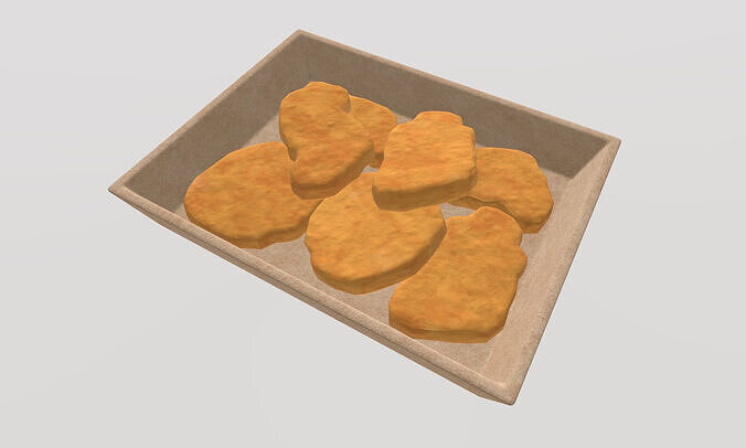 Stylized Low-Poly Chicken Nuggets Low-poly 3D model 4