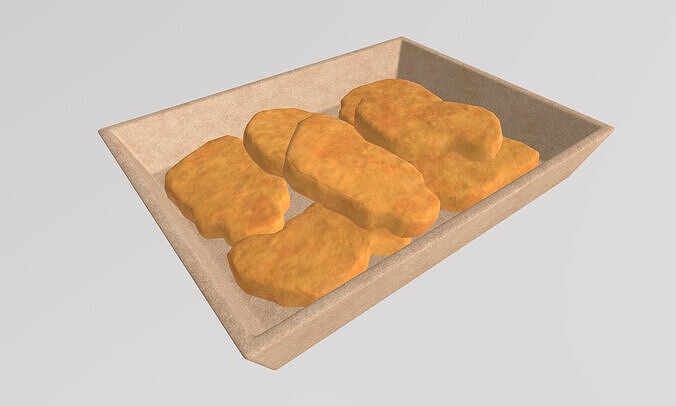 Stylized Low-Poly Chicken Nuggets Low-poly 3D model 3