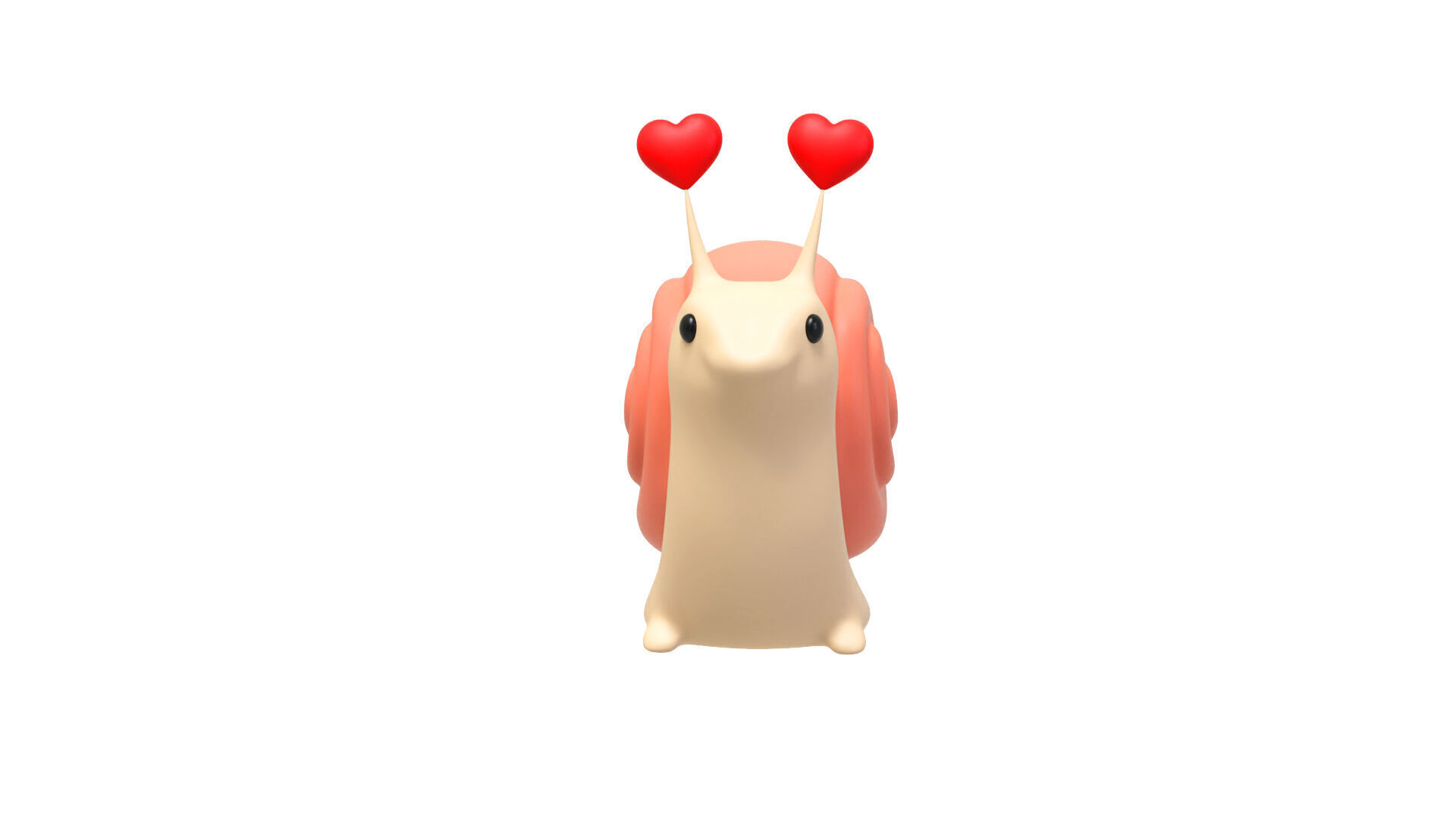 Cute Snail 3D Model with Heart - Perfect for Valentines Day Low-poly 3D model_4