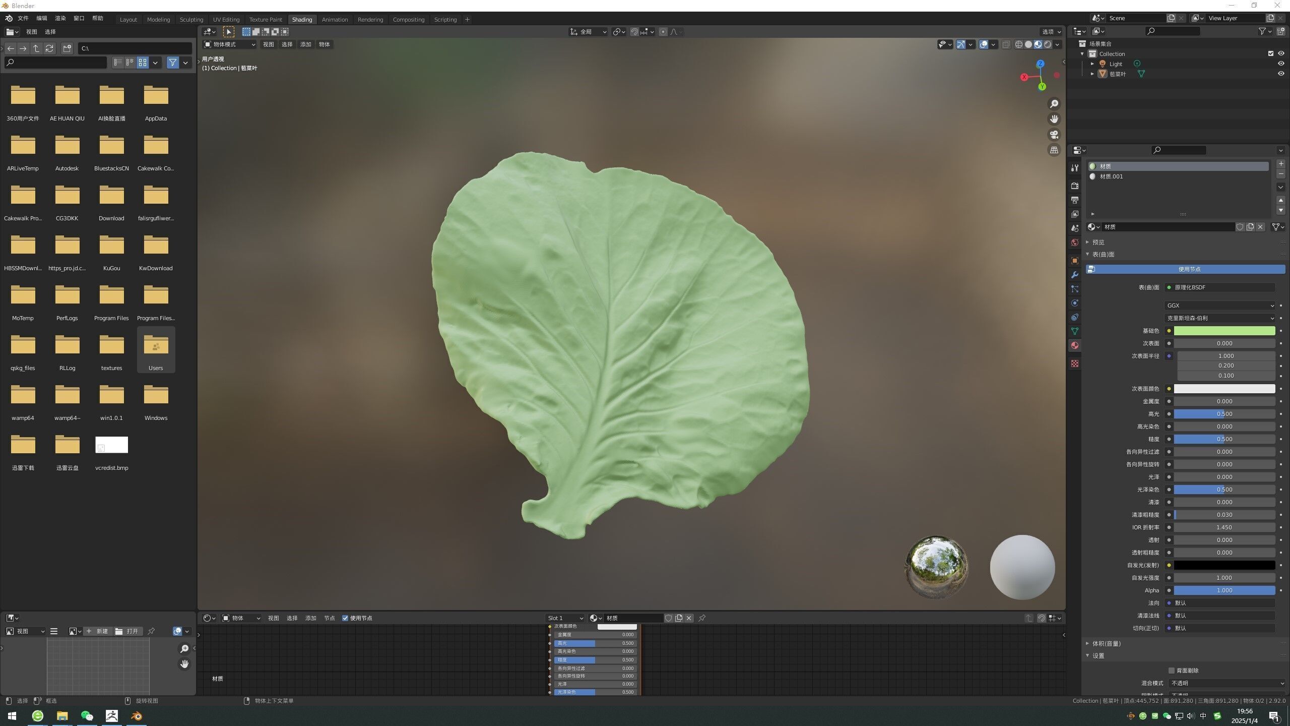 Cabbage leaf printing STL realistic vegetable leaf 3D print model_7