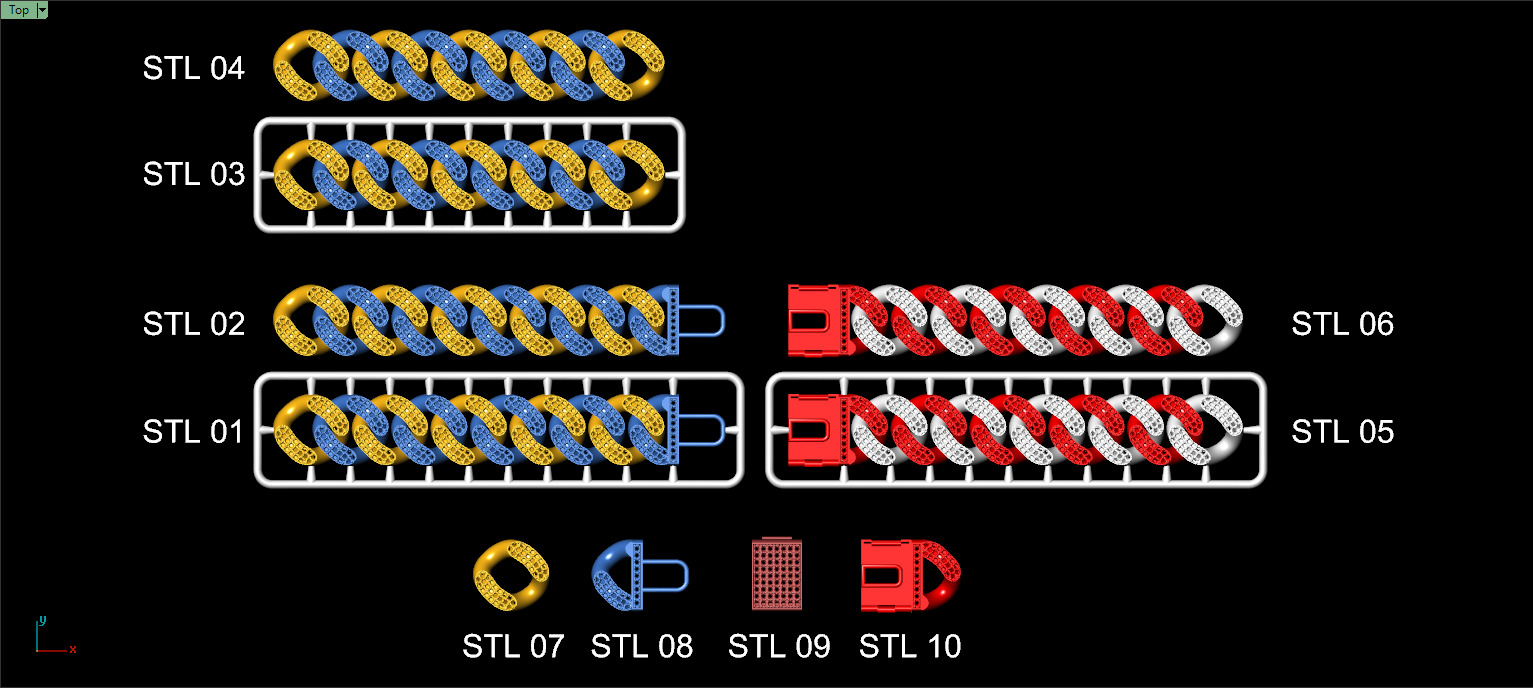 20mm CUBAN LINK CHAIN FOR BRACELETS OR NECKLACE 3D print model_6