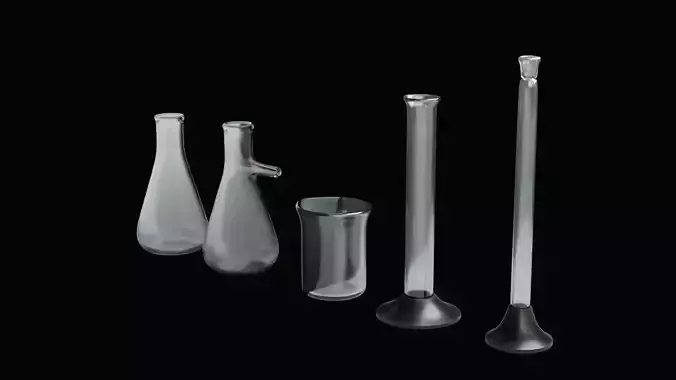 Laboratory Glassware Low-poly 3D model