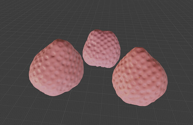 3D printed strawberry  model STL strawberry 3D model fruit  3D print model