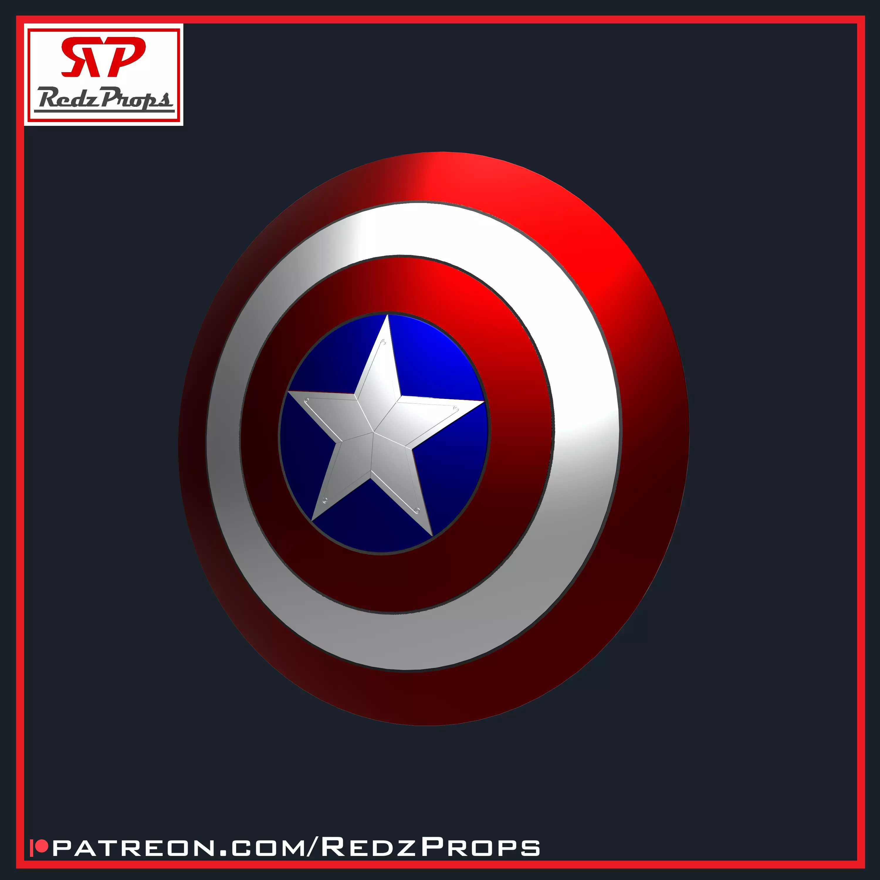 Captain America Shield Cosplay Prop 3D print model