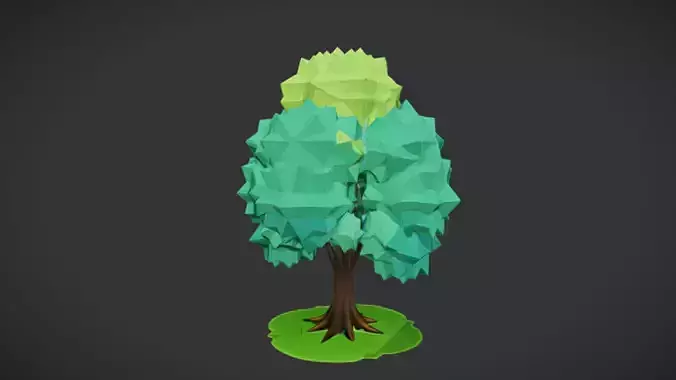stylized low poly tree