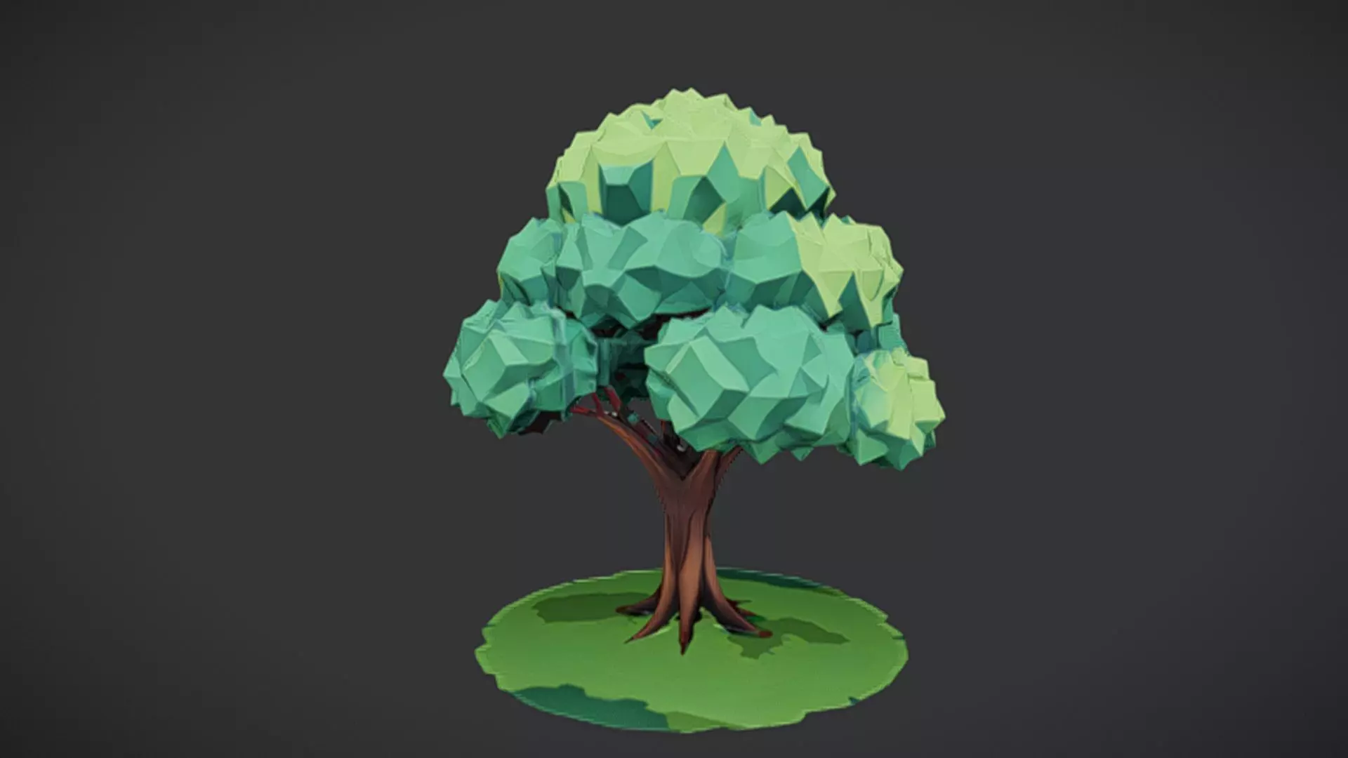 Lowpoly stylized tree 3D Game Ready Model 3D model_0