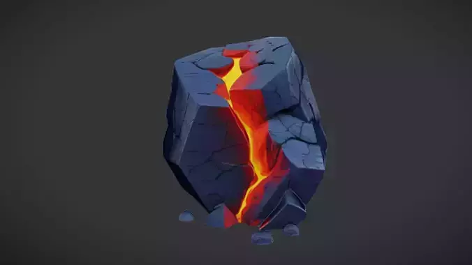 glowing Lava cracked rock