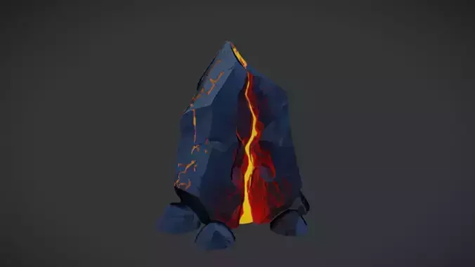 glowing cracked rock