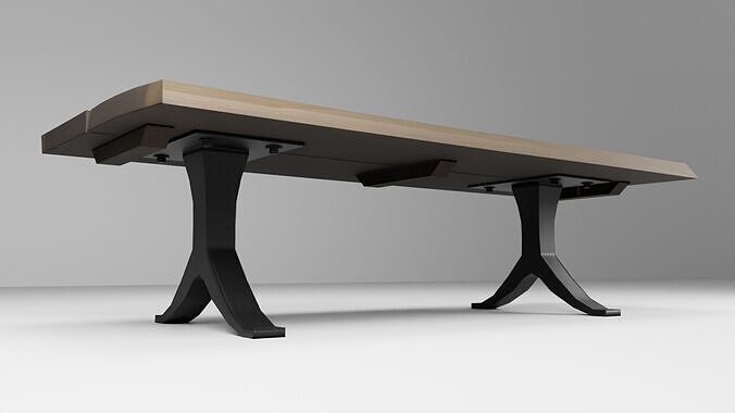 wooden modern table LowPoly Low-poly 3D model