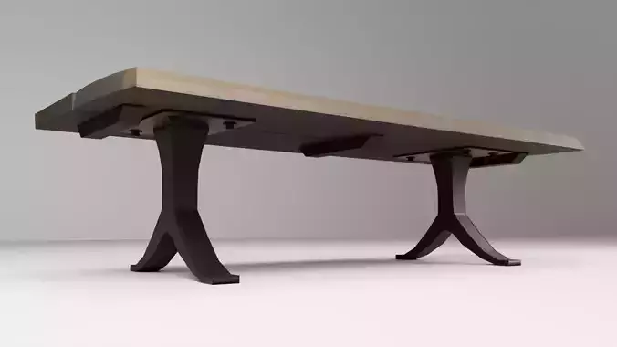 wooden modern table LowPoly