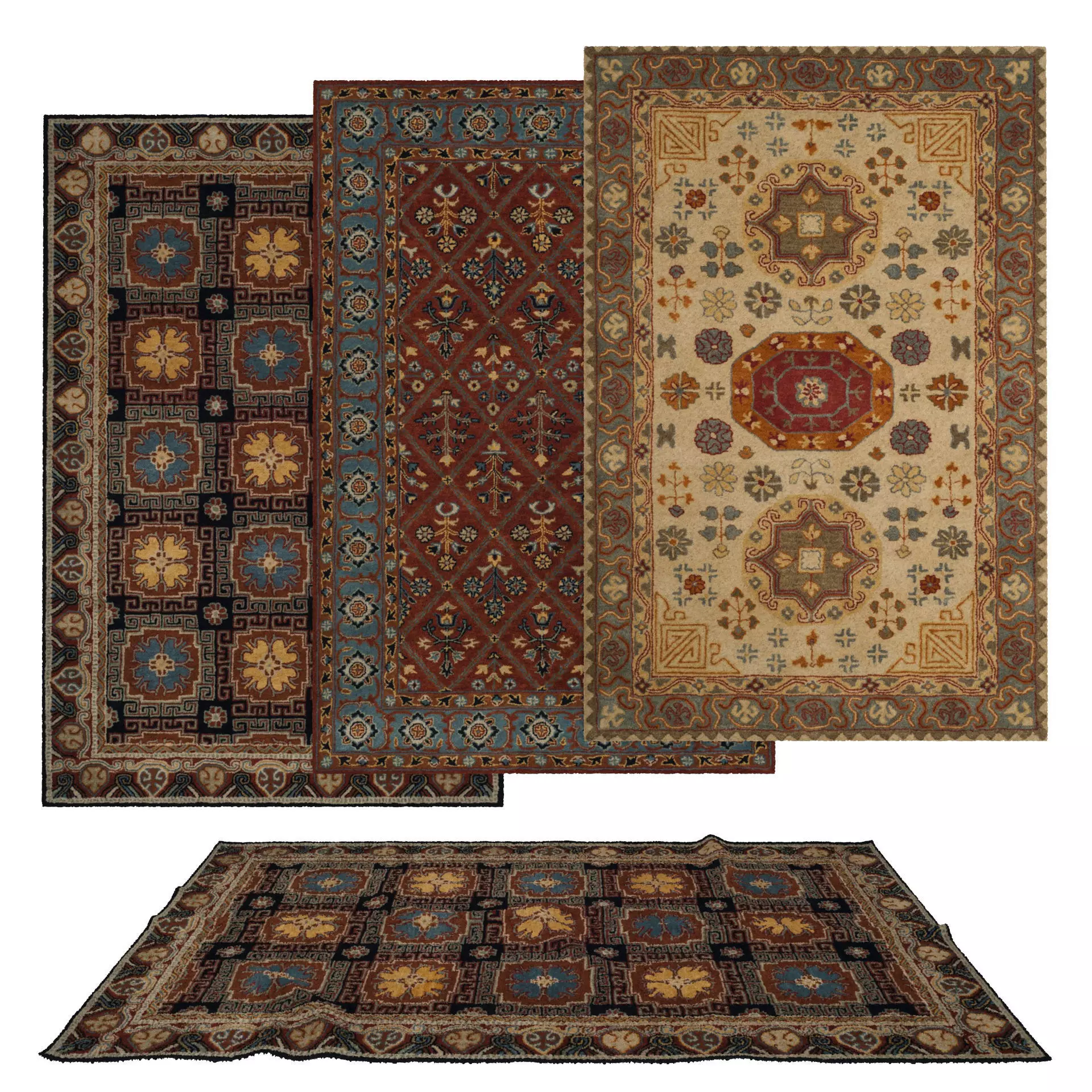 Rugs No 1004 Low-poly 3D model_0