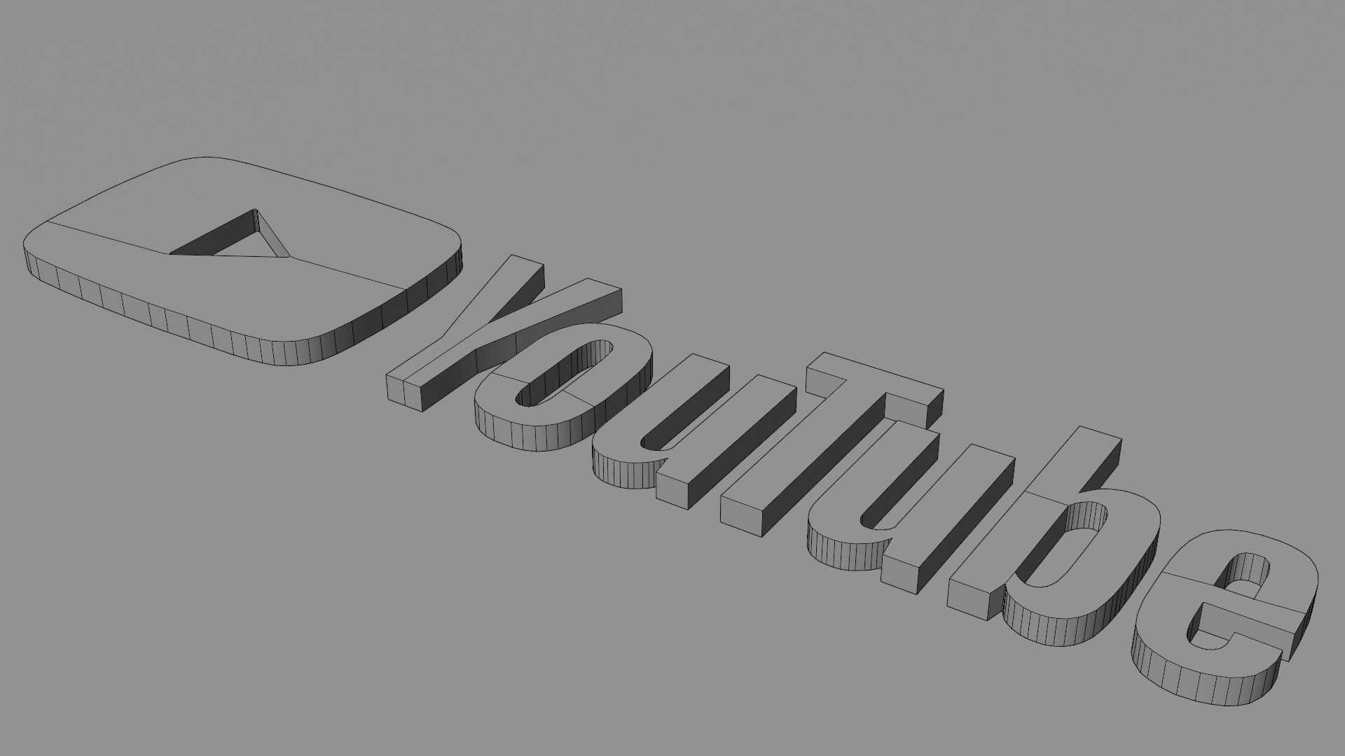 Youtube logo 3d model 3D print model_4