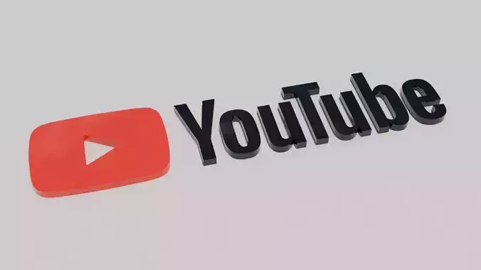 Youtube logo 3d model