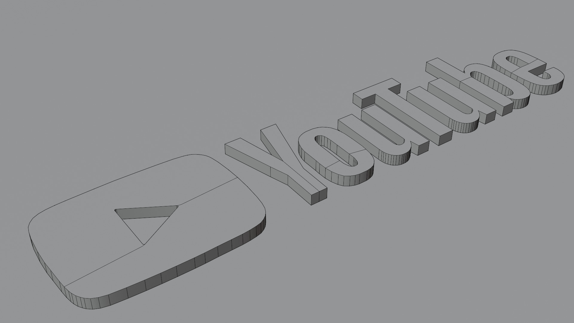 Youtube logo 3d model 3D print model_3
