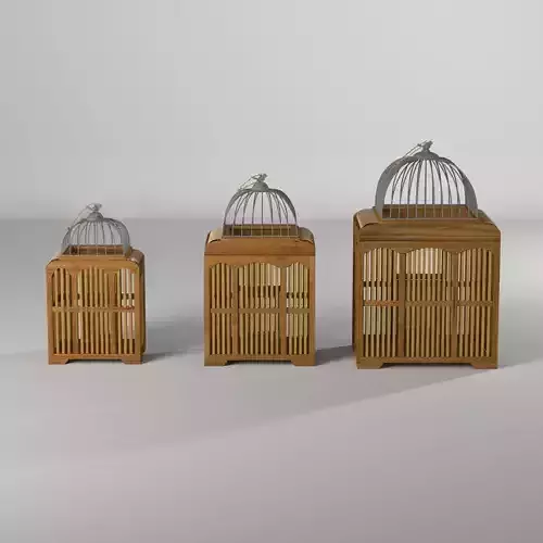 Elosie Decorative Bird Cage Set Animal 3D model
