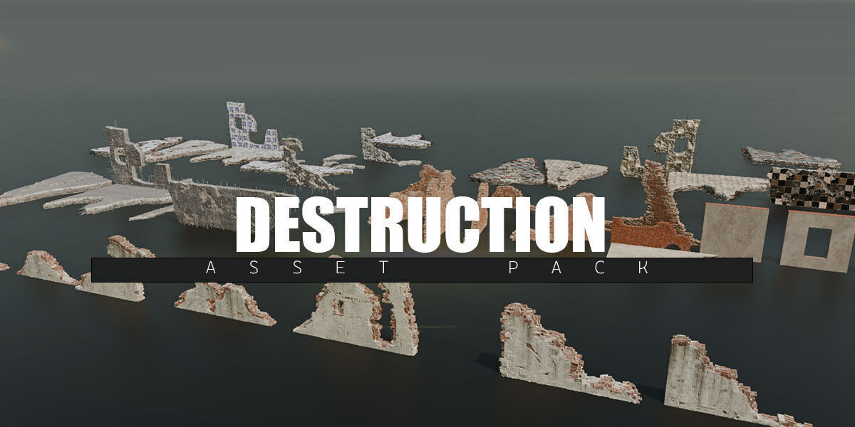 Destruction Pack Low-poly 3D model_0
