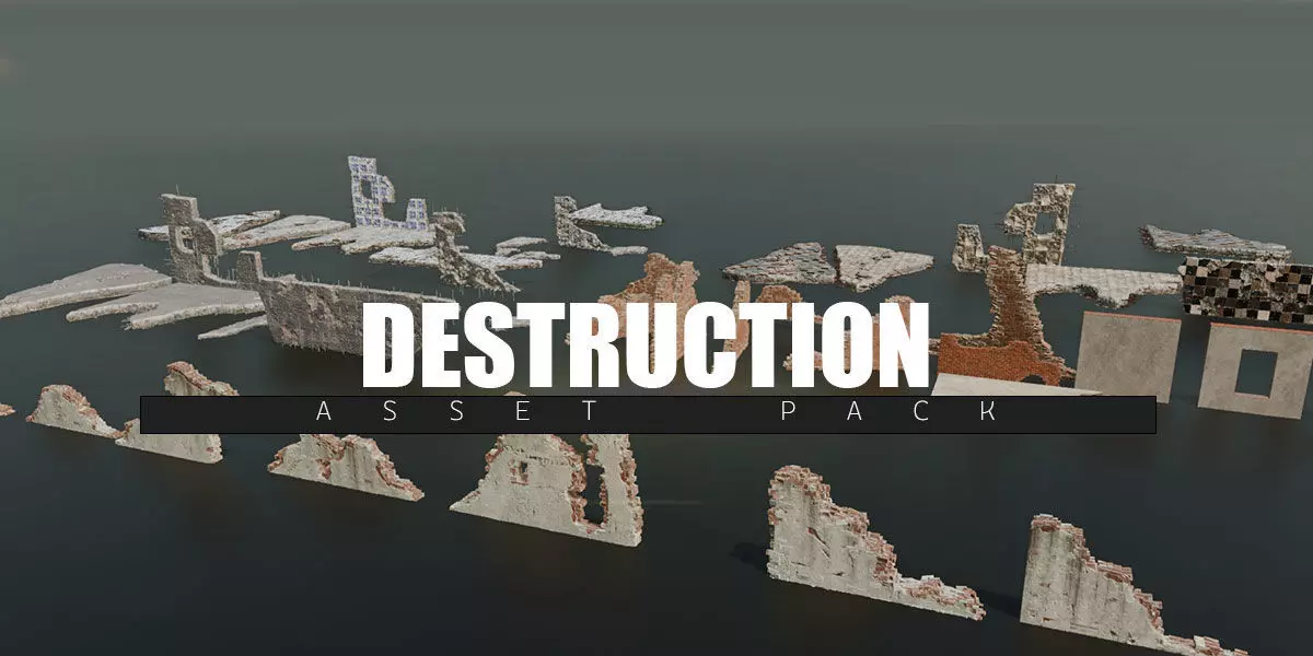 Destruction Pack Low-poly 3D model_0