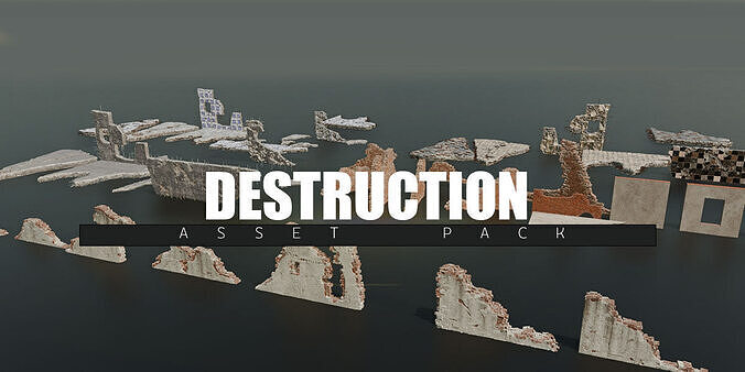 Destruction Pack Low-poly 3D model