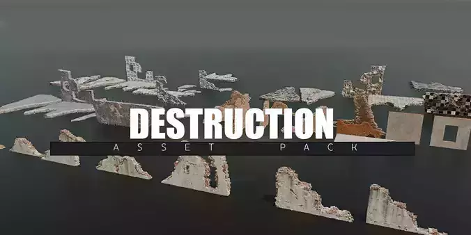 Destruction Pack Low-poly 3D model