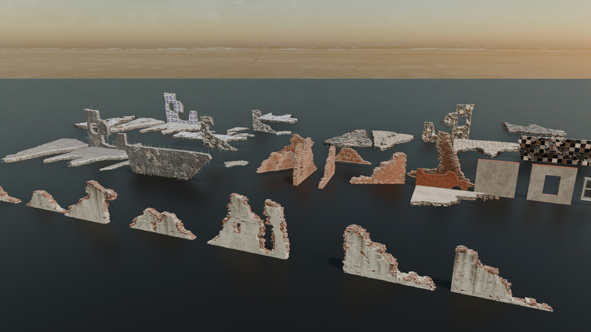 Destruction Pack Low-poly 3D model_7