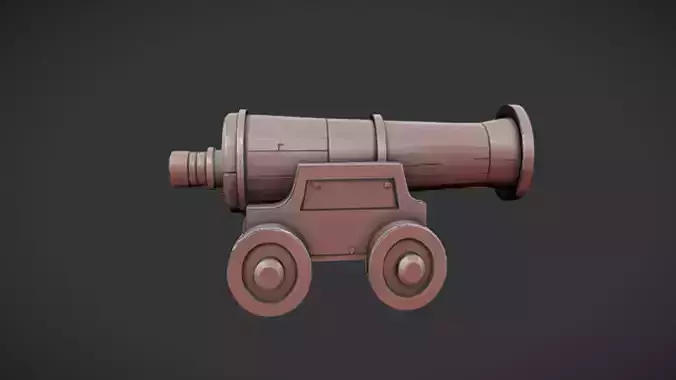 Old fashioned cannon on wheels