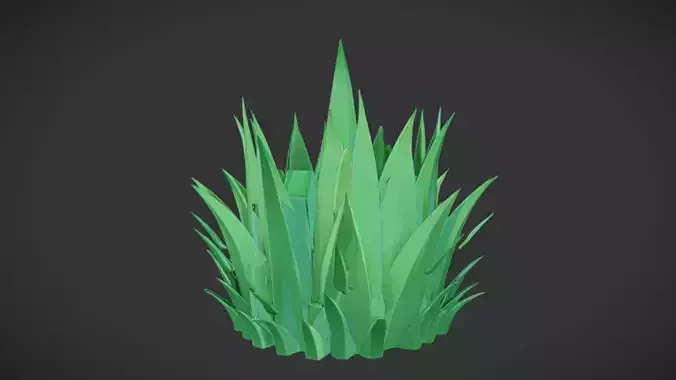 Green grass clump on black background