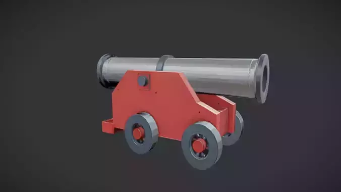 Cartoon cannon on wheels