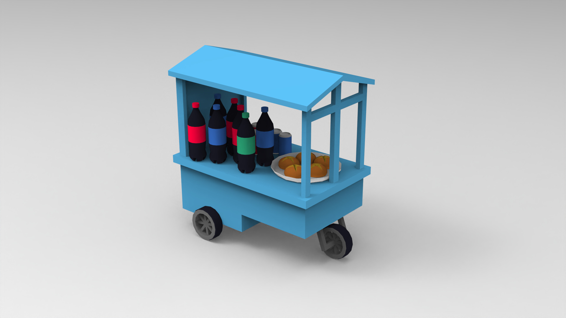 low poly beach props Low-poly 3D model_7