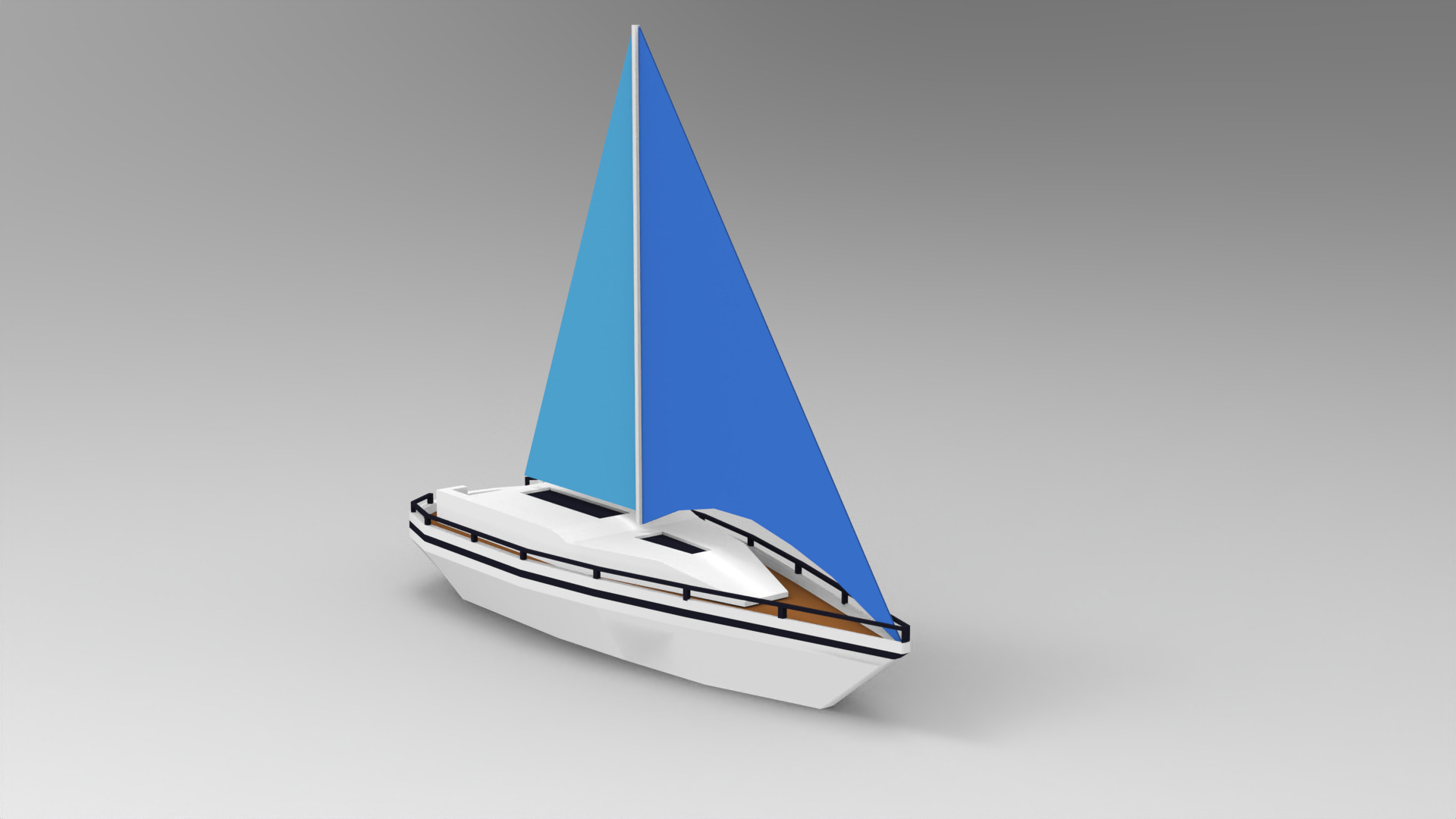 low poly beach props Low-poly 3D model_8