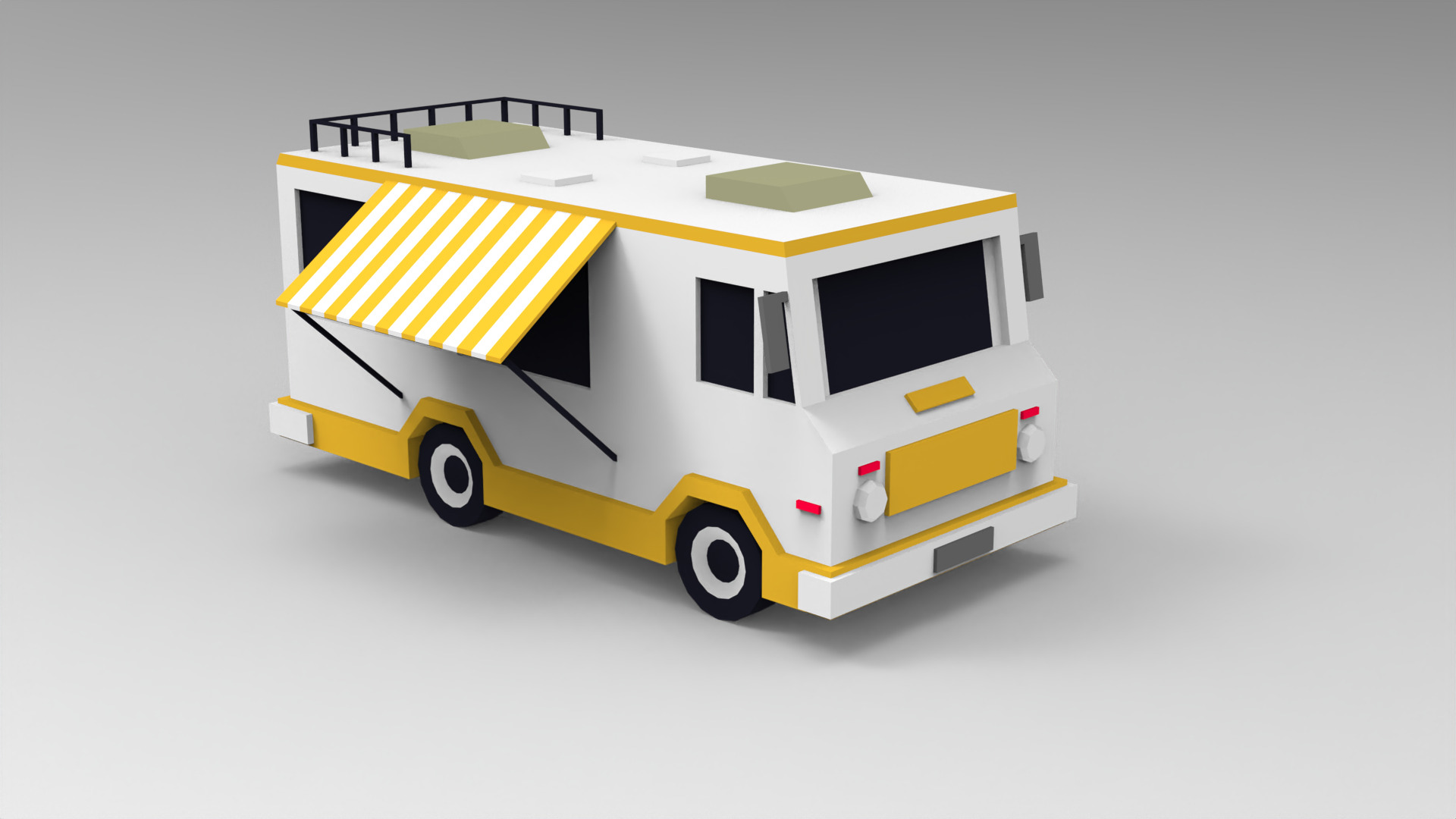 low poly beach props Low-poly 3D model_4