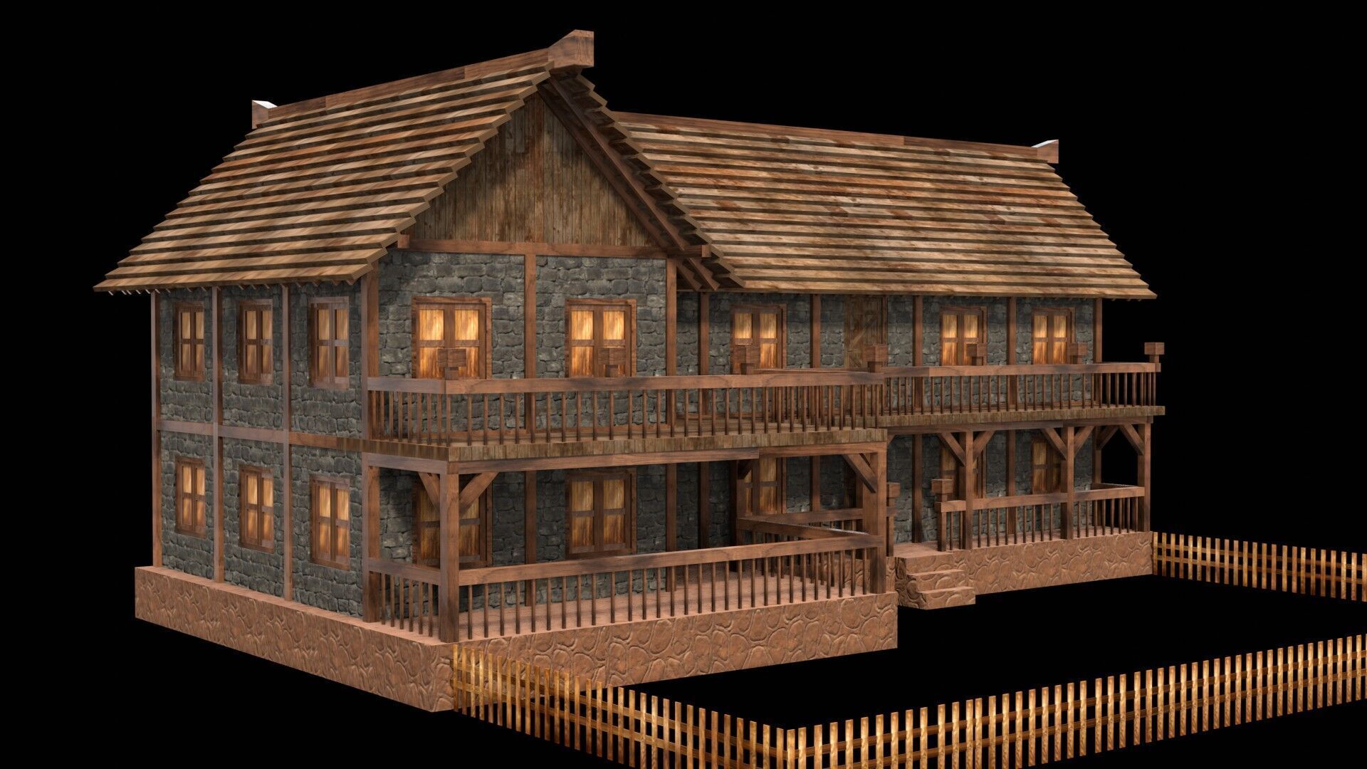 Extensive Low Poly Medieval House Models for Game Designers Low-poly 3D model_16
