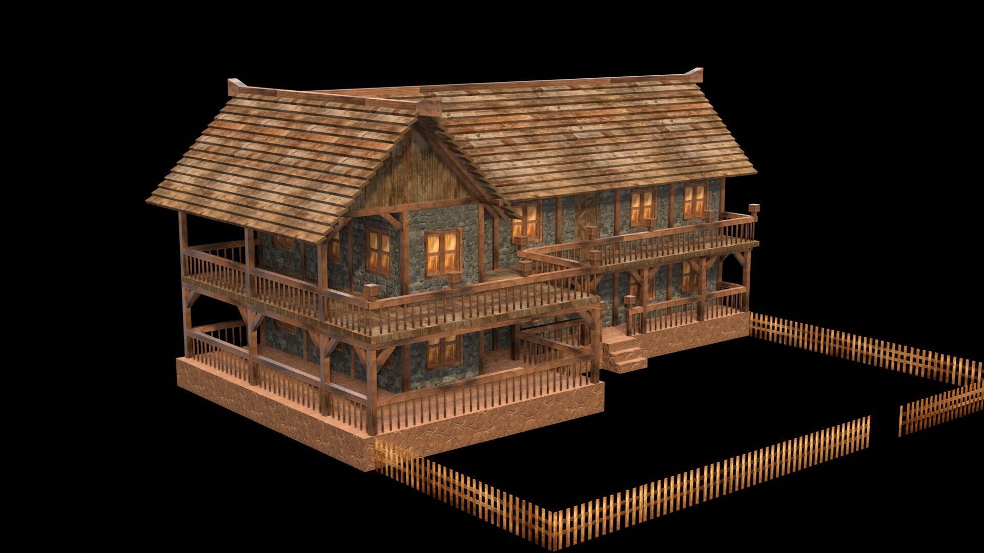 Extensive Low Poly Medieval House Models for Game Designers Low-poly 3D model_15