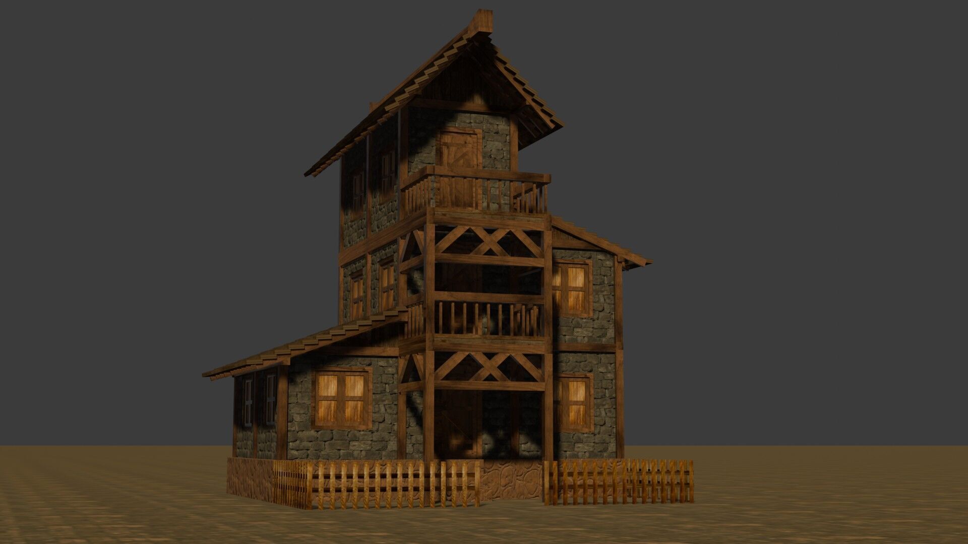 Extensive Low Poly Medieval House Models for Game Designers Low-poly 3D model_3