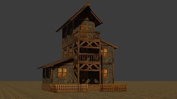 Extensive Low Poly Medieval House Models for Game Designers Low-poly 3D model 4