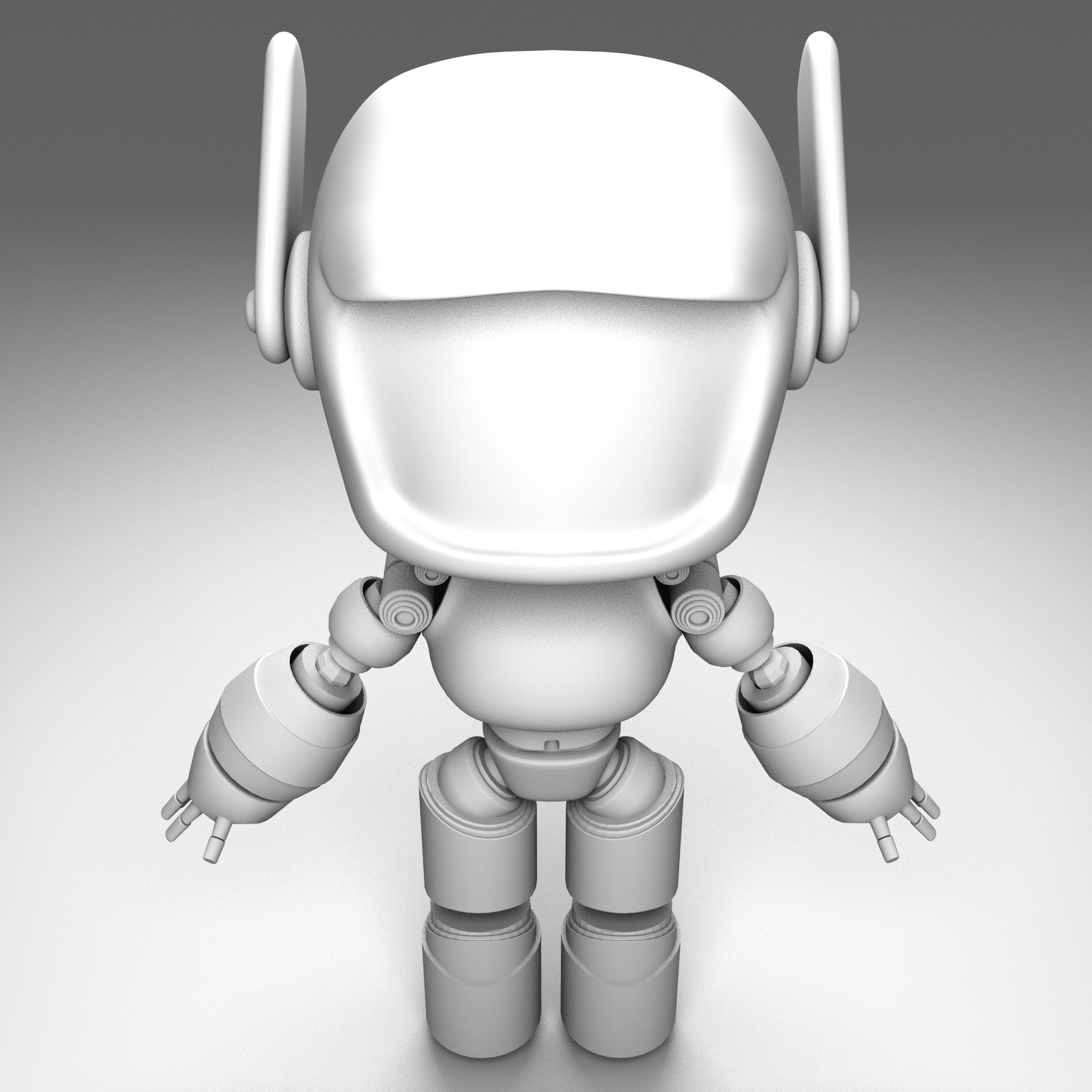 Cute Robot Low-poly 3D model_4