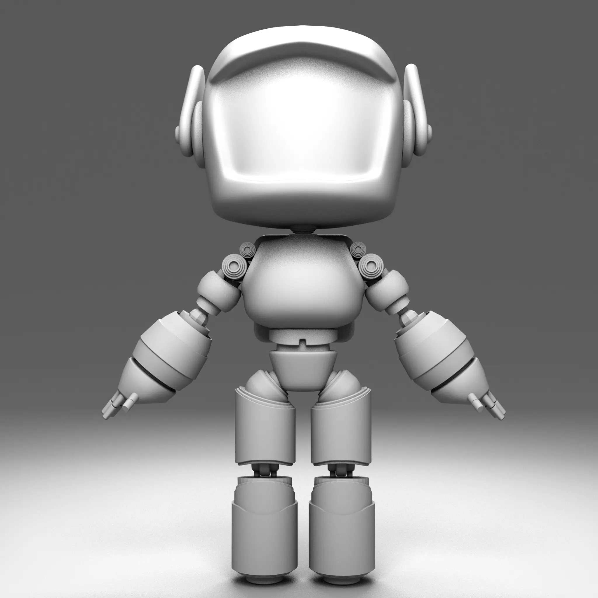 Cute Robot Low-poly 3D model_0