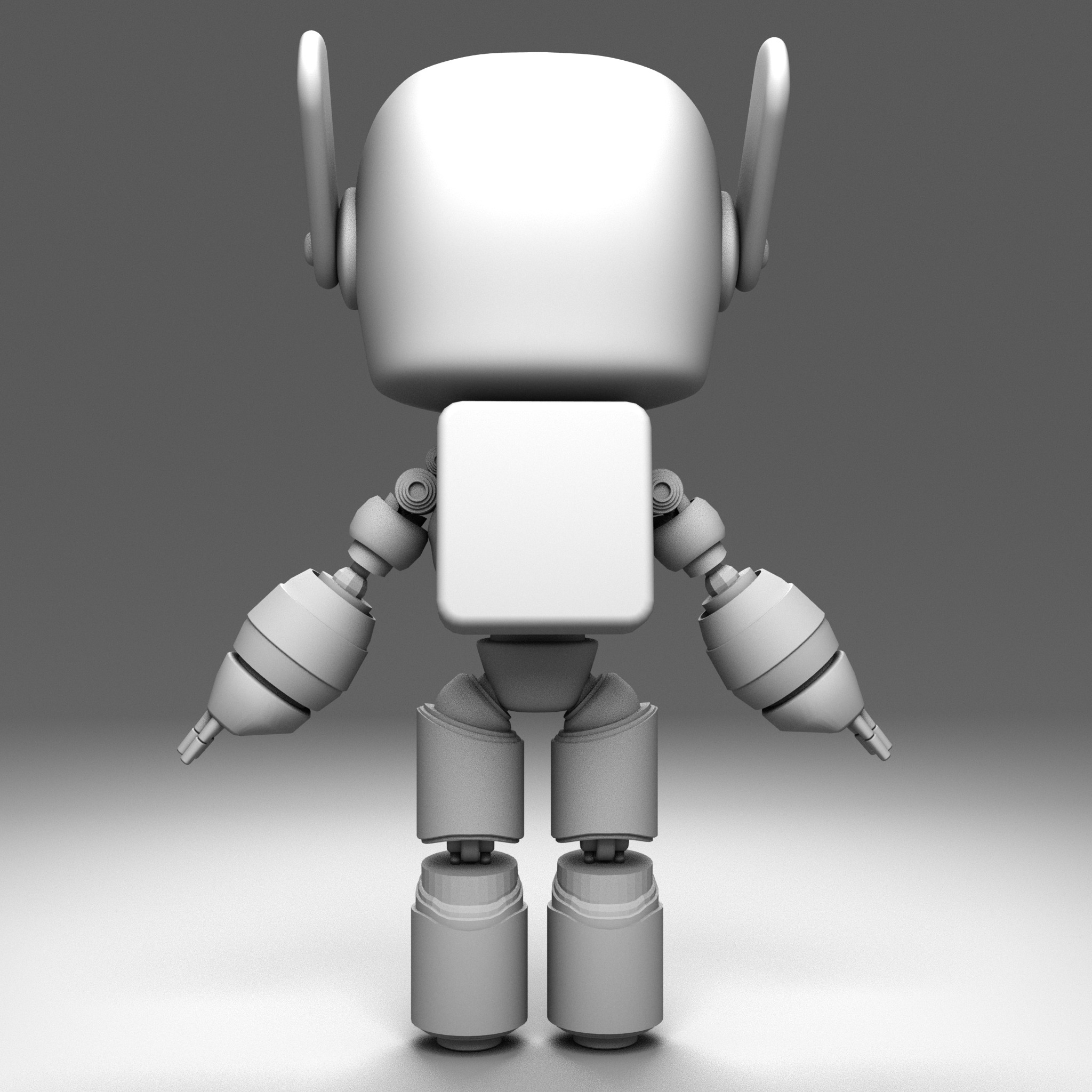 Cute Robot Low-poly 3D model_3