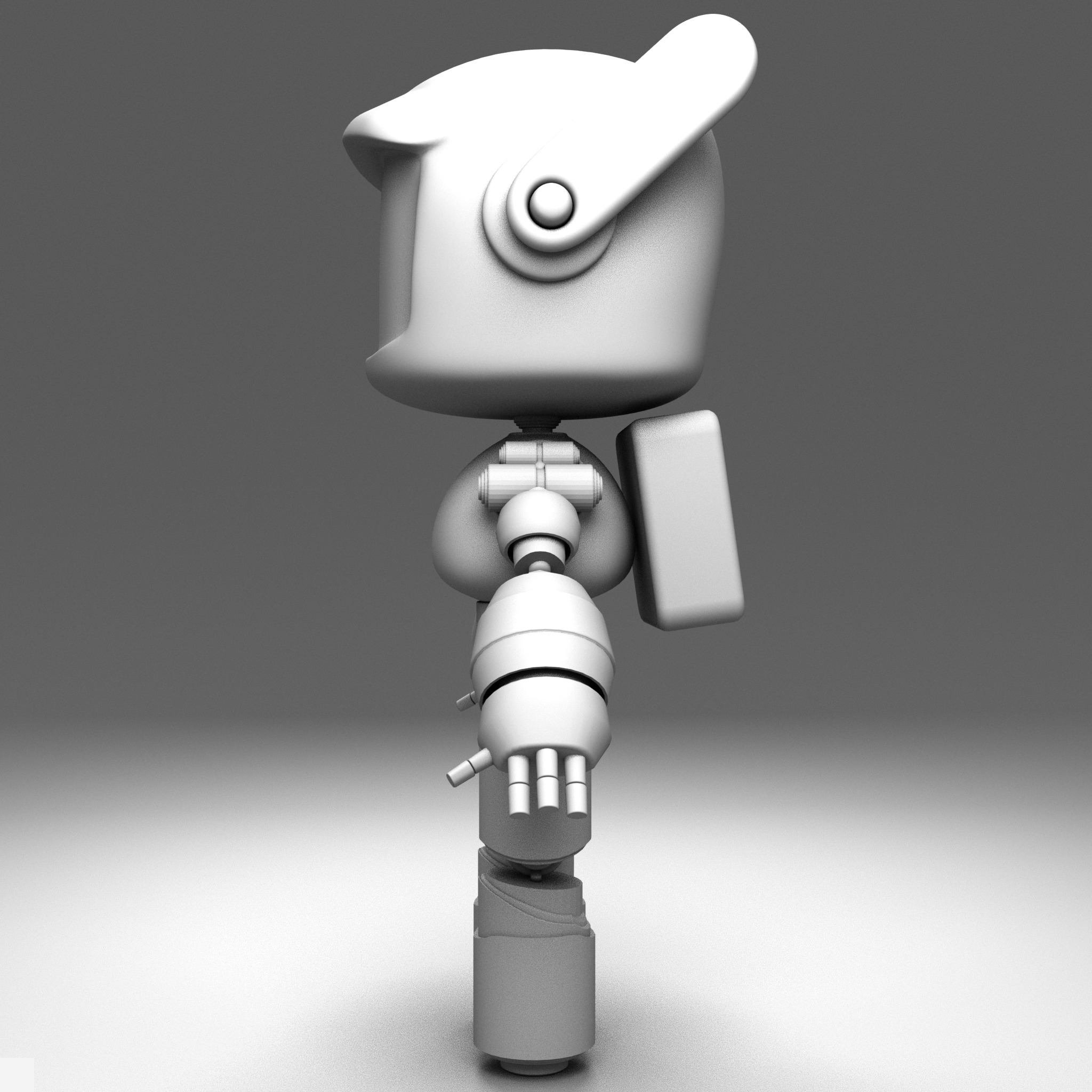 Cute Robot Low-poly 3D model_2
