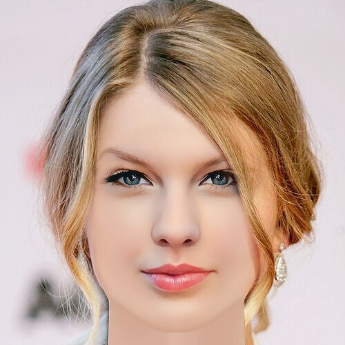 Taylor Swift Head - No Hair - Low poly head for game Low-poly 3D model
