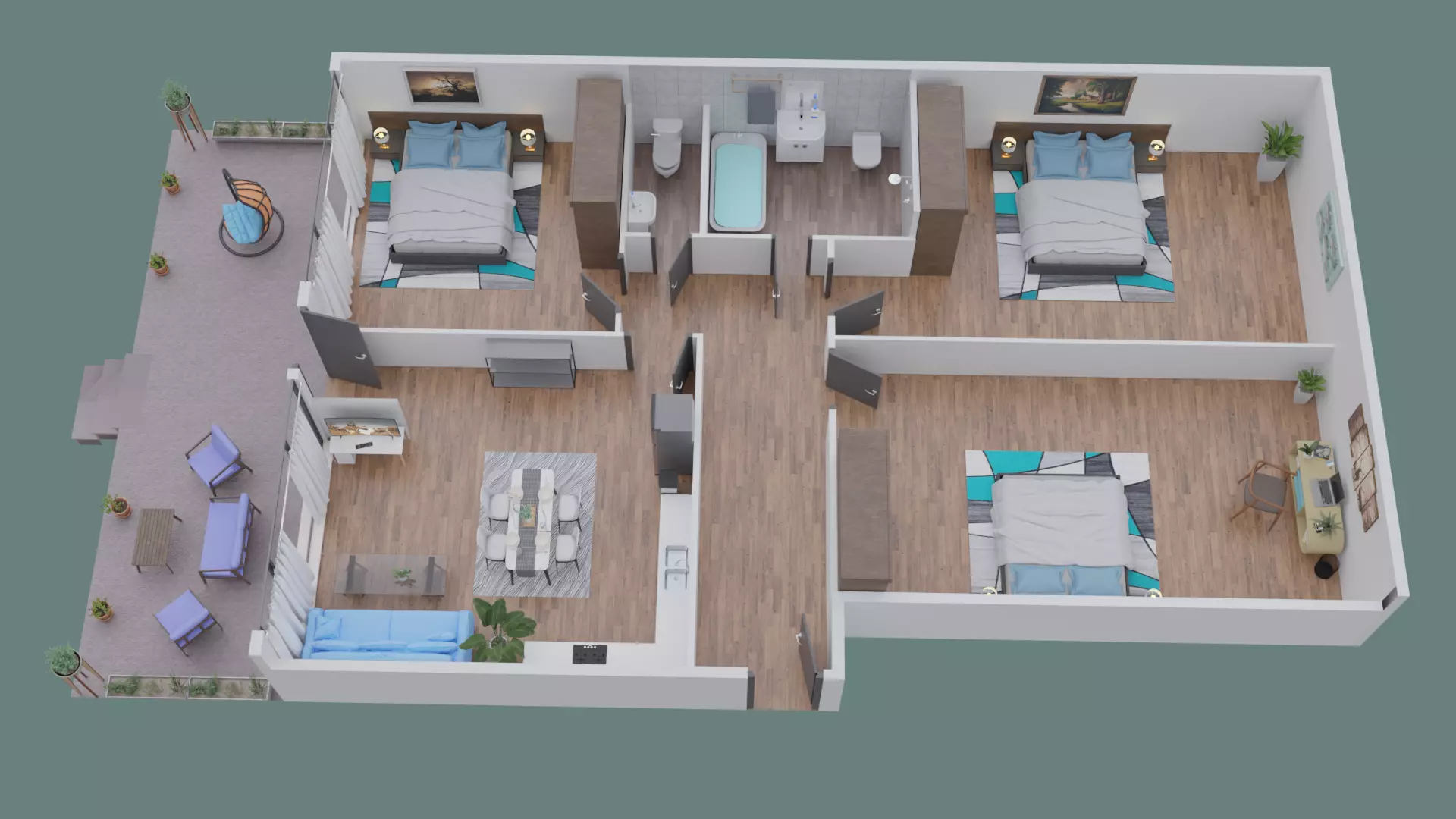 House Floor Plan in 3D 3D model