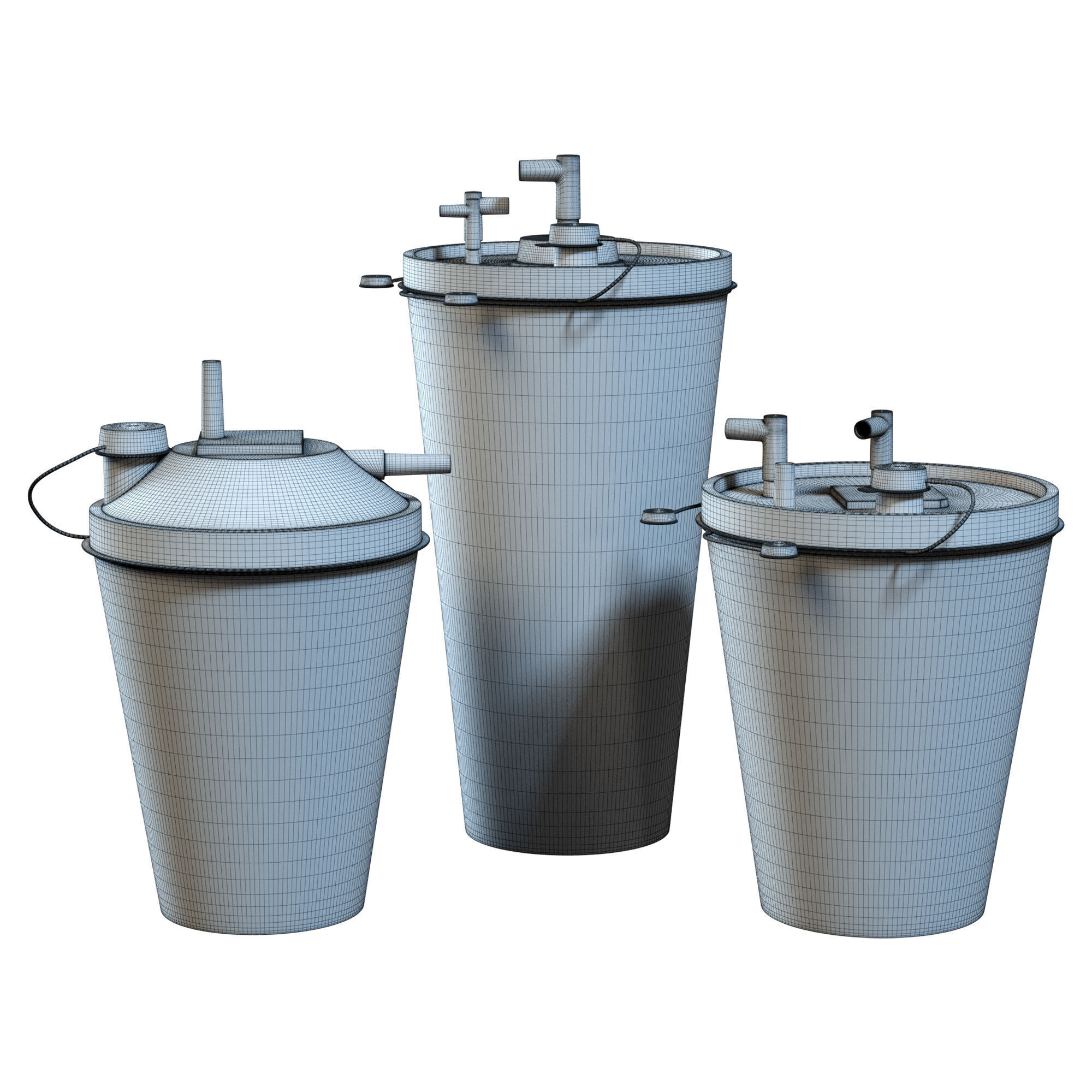 Hydrophobic Rigid Canisters Low-poly 3D model_6