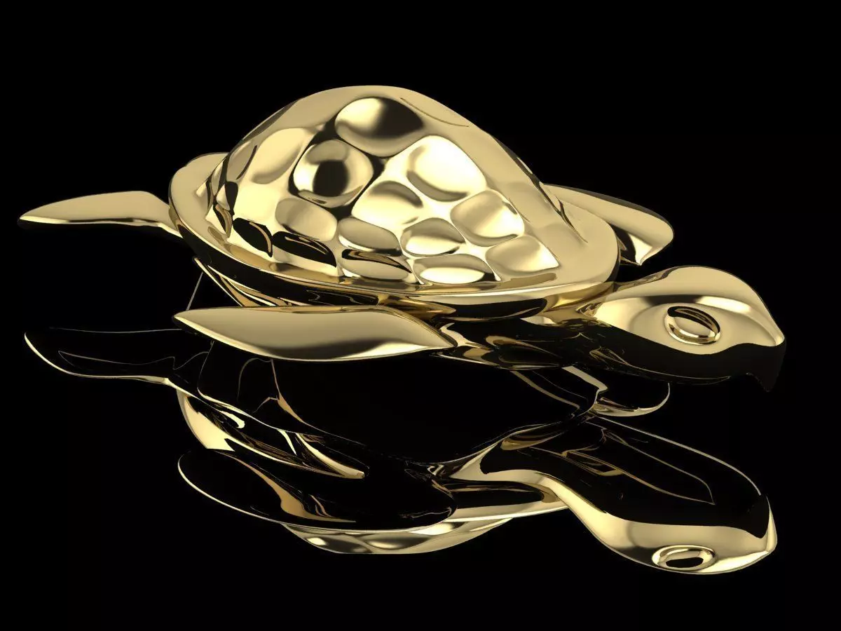 Gold Turtle 3D print model_0