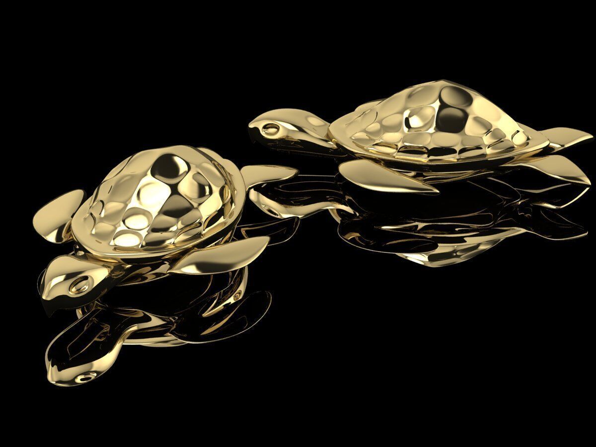 Gold Turtle 3D print model_1