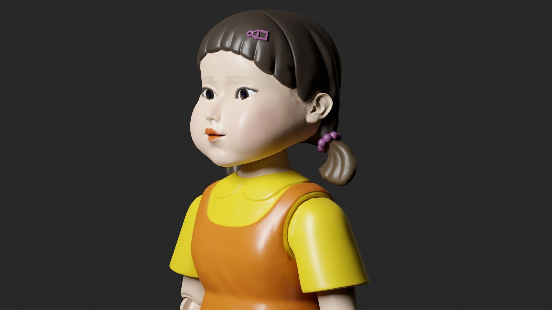 Squid Game Doll 3D Model - Fully Rigged for Animation 3D model_8