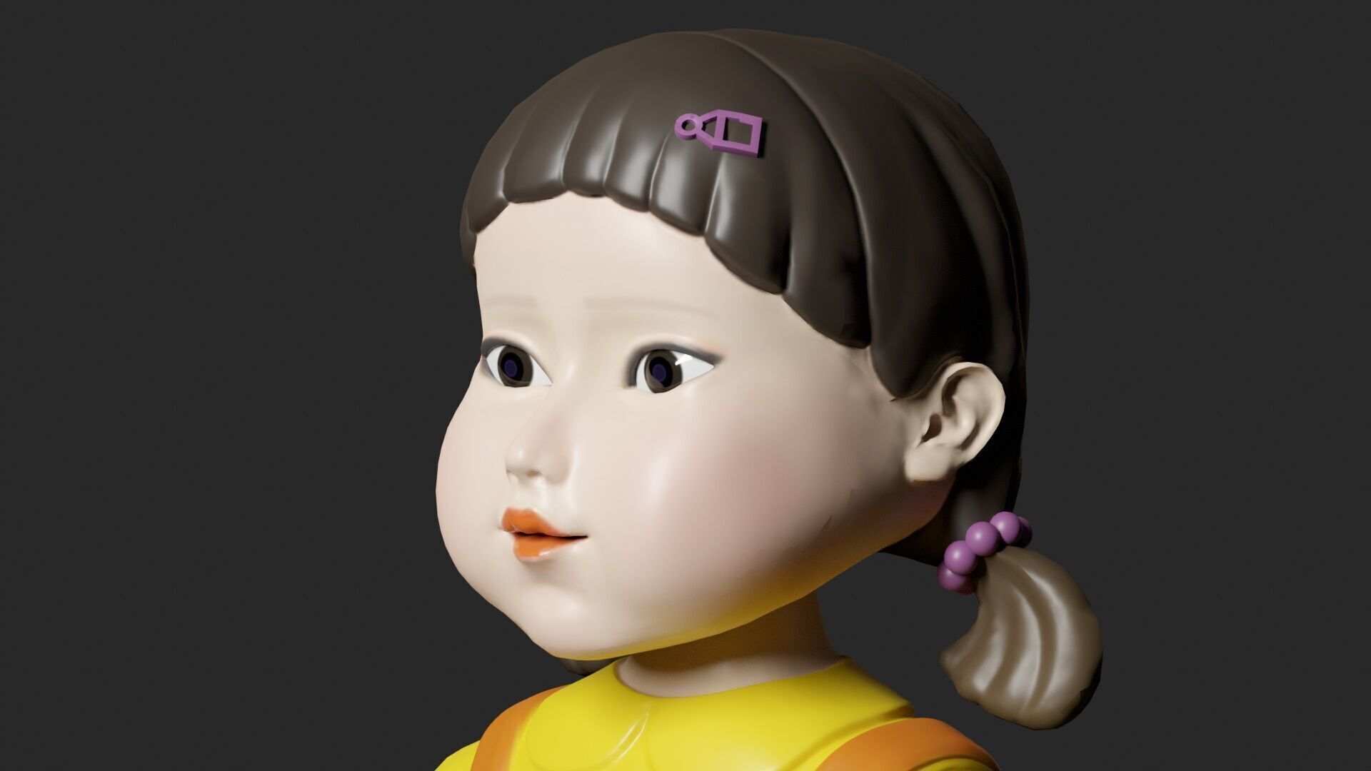 Squid Game Doll 3D Model - Fully Rigged for Animation 3D model_16